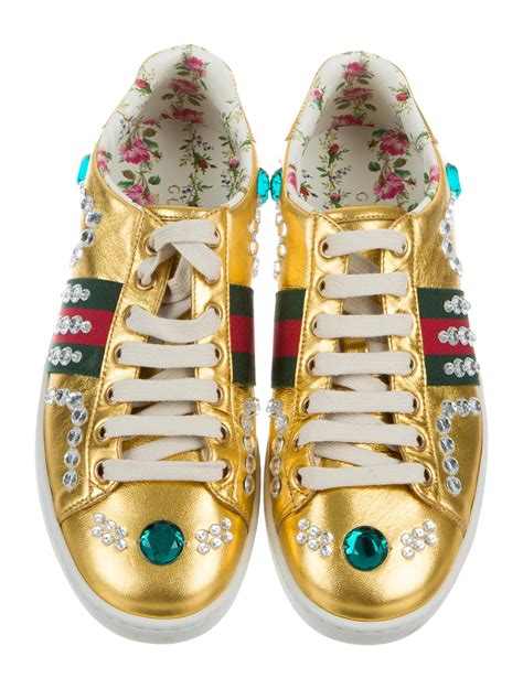 gucci white sneakers jewels|Gucci jeweled sneakers price.